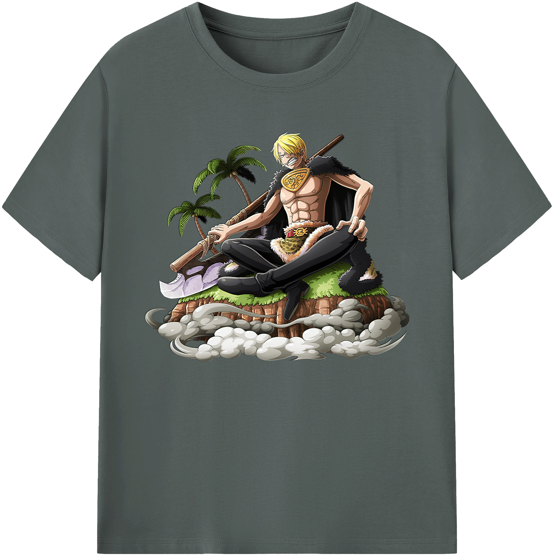 （画像用） ワンピース サンジ ONE PIECE Sanji 綿100％ メンズ半袖Tシャツ｜肌触りやわらか＆通気性